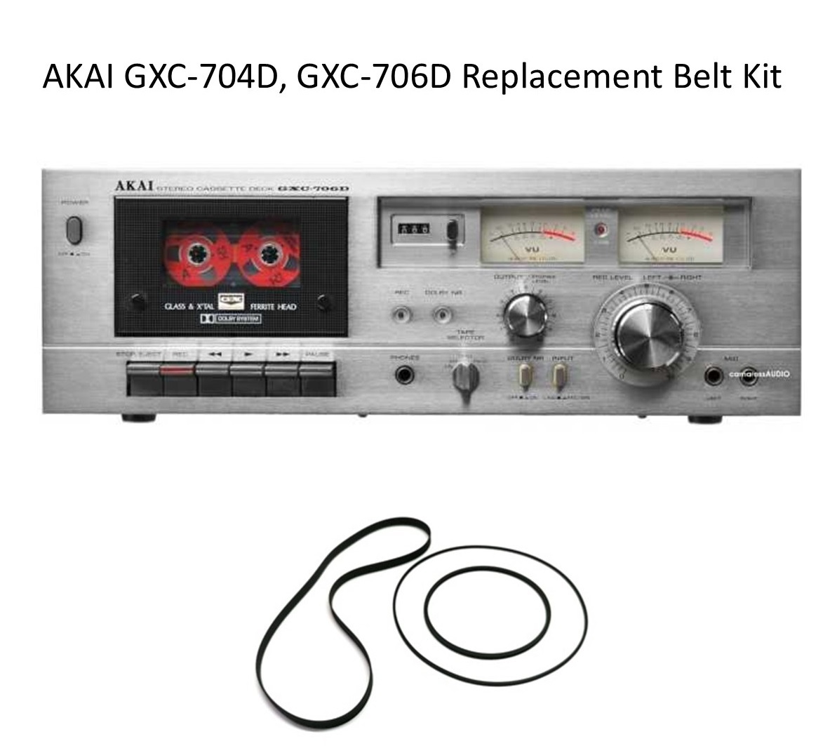 AKAI GXC-704D, GXC-706D Cassette Deck Complete Belt Kit